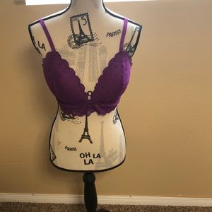Purple lace bra